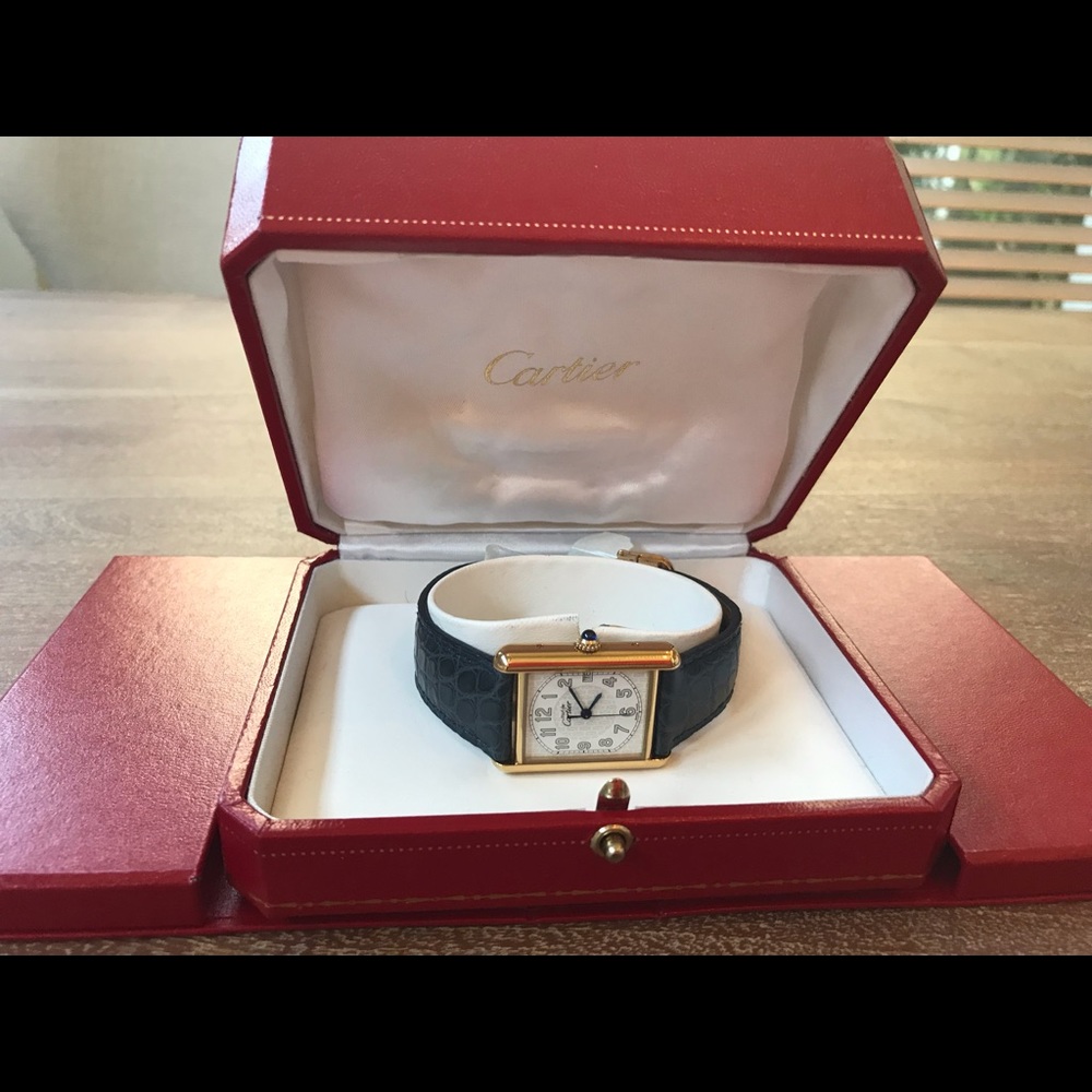 Cartier must tank vermiele men’s/ladies watch